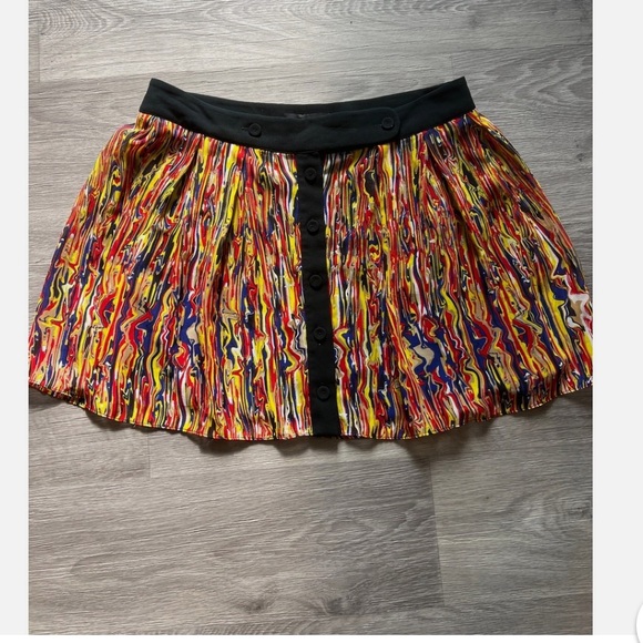 Colorful Abstract Mini Skirt - Picture 2 of 4